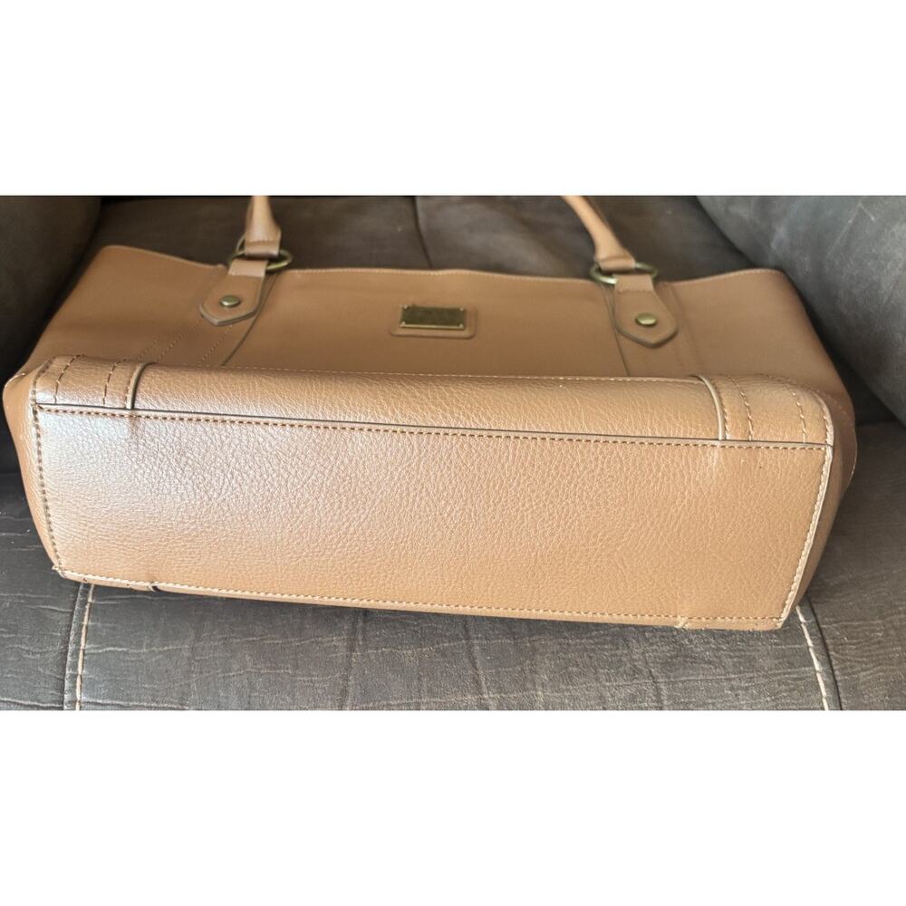 Frye Tote Bag Vegan Leather Camel Brown Large Oversized Carryall Faux Leather - Picture 6 of 11